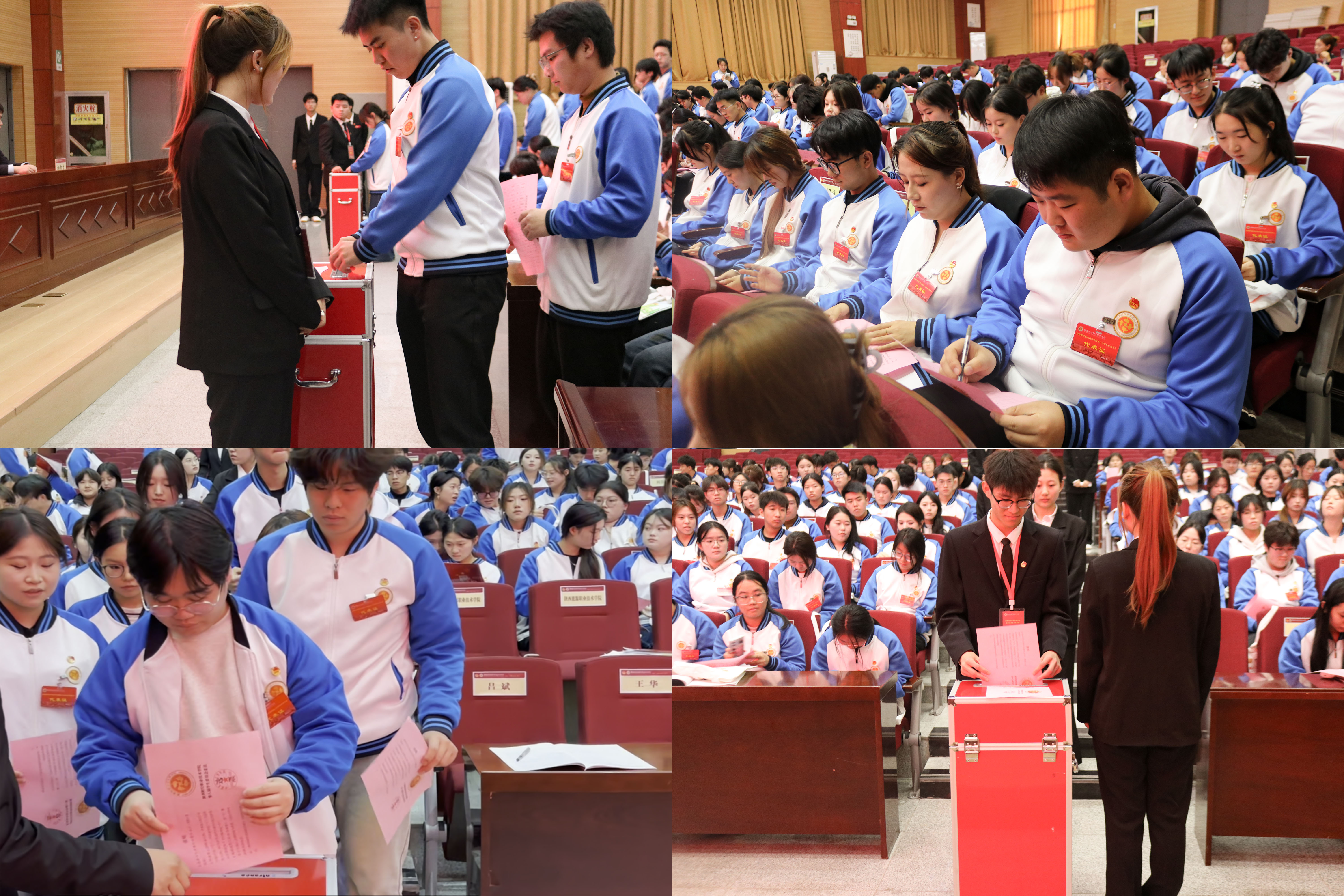 学生代表填写选票并投票 学生代表填写选票并投票