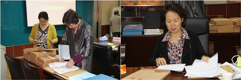 督查组专家现场查阅资料